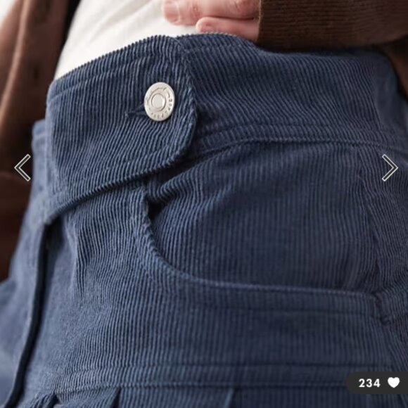 Reclaimed Vintage • navy corduroy pleated skirt - Picture 12 of 15